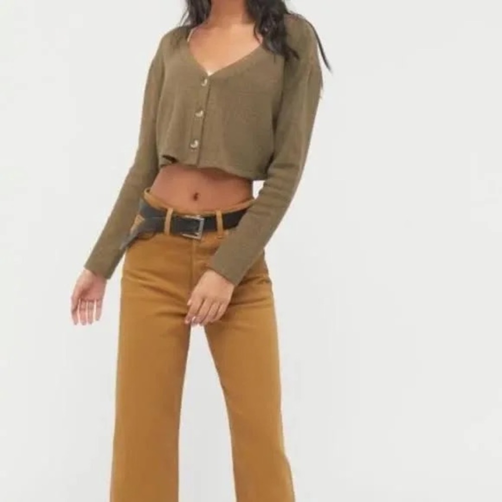 Urban Outfitters cropped green cuddle cardigan